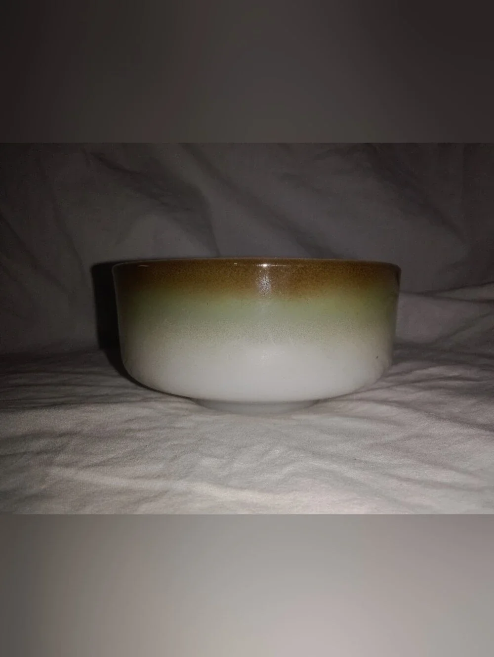 Vintage Federal Glass Mesa Moss Mini Bowl Sugar Pudding Cottage Cheese?